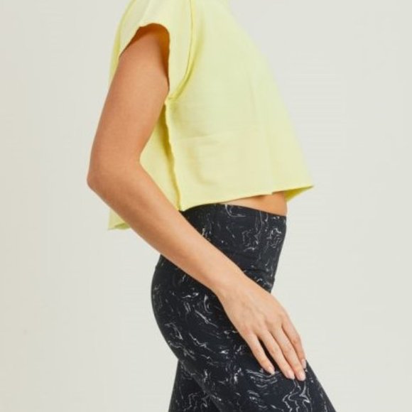 Cap Sleeve Crop Top With Raw Edges, 100% C… - Picture 3 of 12